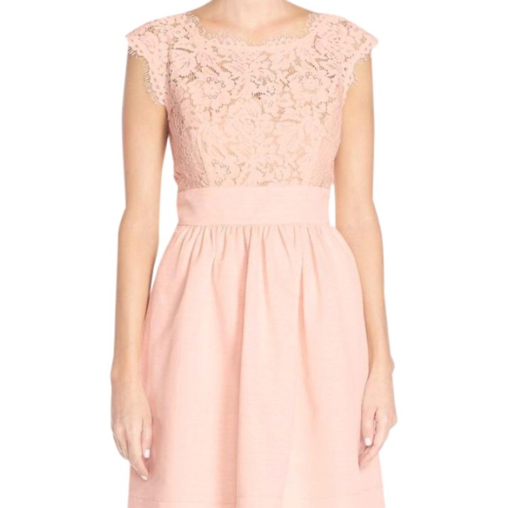 Eliza J Lace & Faille Dress